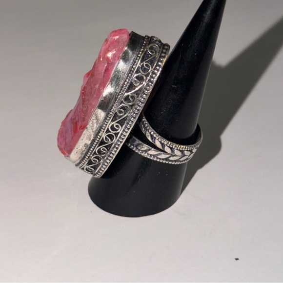 New Artesian Angel Aura Quartz Statement Ring 925 Sterling Silver (Stamped) - Picture 7 of 16